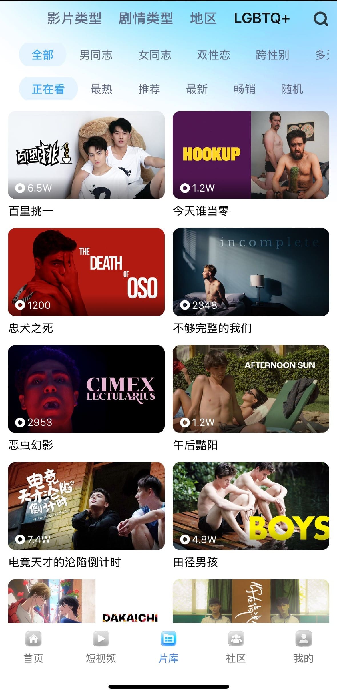 小蓝官网LGBTQ专题片库浏览与分类页面